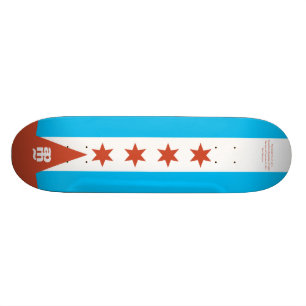 Chicago-Flagge Skateboard