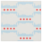 Chicago-Flagge-Skyline-Muster Stoff (Nahaufnahme)