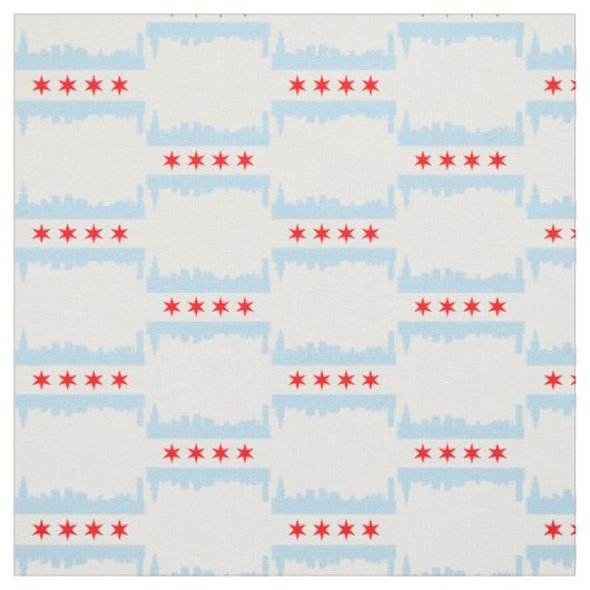Chicago-Flagge-Skyline-Muster Stoff (Muster)