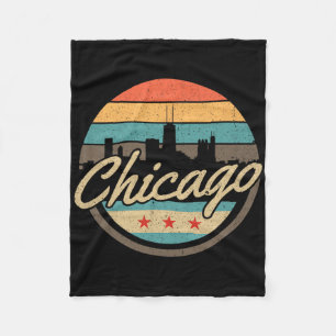 Chicago-Flagge Skyline Vintage Illinois USA Souven Fleecedecke