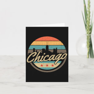 Chicago Flagge Skyline Vintage Illinois USA Souven Karte