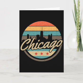 Chicago Flagge Skyline Vintage Illinois USA Souven Karte