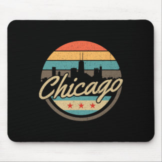 Chicago Flagge Skyline Vintage Illinois USA Souven Mousepad