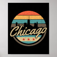 Chicago Flagge Skyline Vintage Illinois USA Souven
