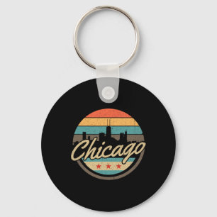 Chicago Flagge Skyline Vintage Illinois USA Souven Schlüsselanhänger