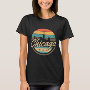 Chicago Flagge Skyline Vintage Illinois USA Souven T-Shirt