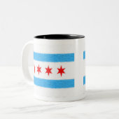 Chicago-Flagge Zweifarbige Tasse (Vorderseite Links)