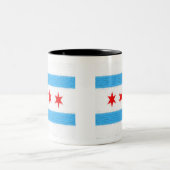 Chicago-Flagge Zweifarbige Tasse (Mittel)