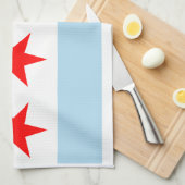 Chicago-Flaggen-Amerikaner MoJo Geschirrtuch (Viertel Falte)