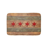 Chicago-Flaggen-Holz geschnitzter Blick Badematte (Vorderseite)