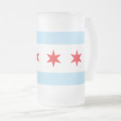 Chicago-Flaggen-mattierte Bier-Tasse Mattglas Bierglas (VorderseiteRechts)