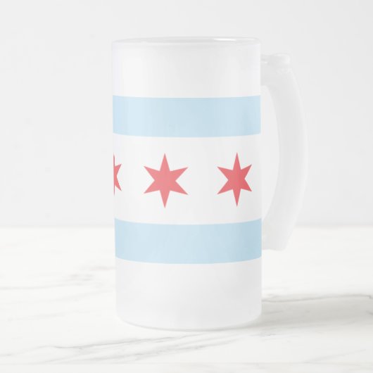 Chicago-Flaggen-mattierte Bier-Tasse Mattglas Bierglas (VorderseiteRechts)