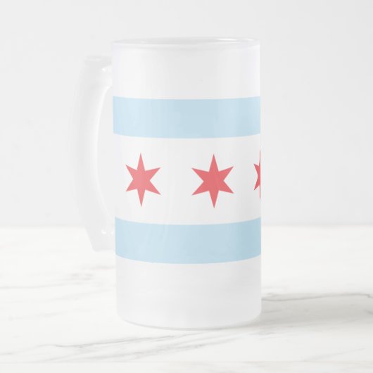Chicago-Flaggen-mattierte Bier-Tasse Mattglas Bierglas (Vorderseite Links)