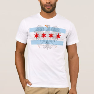 Chicago-Flaggen-Polnisches Eagle T-Shirt