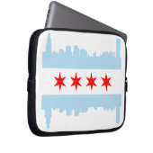Chicago-Flaggen-Skyline-Laptop-Hülse Laptopschutzhülle (Vorne Rechts)
