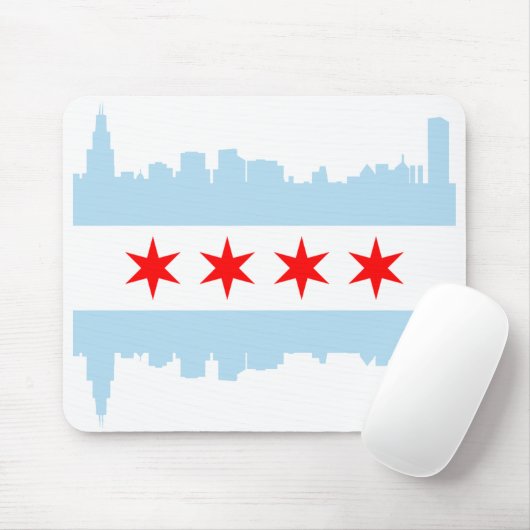 Chicago-Flaggen-Skyline Mousepad (Mit Mouse)