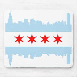Chicago-Flaggen-Skyline Mousepad