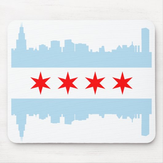 Chicago-Flaggen-Skyline Mousepad (Vorne)