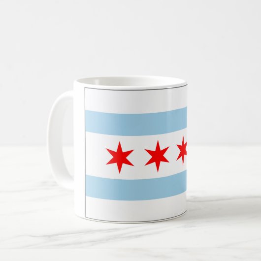 Chicago-Flaggen-Tasse Kaffeetasse (Vorderseite Links)