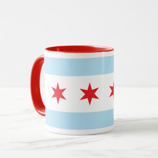 Chicago-Flaggen-Wecker-Tasse Tasse (Vorderseite Links)