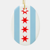 Chicago-Flaggenverzierung Keramikornament (Hinten)