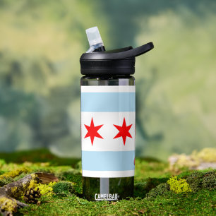 Chicago-Flasche, patriotische Chicago-Flagge Trinkflasche