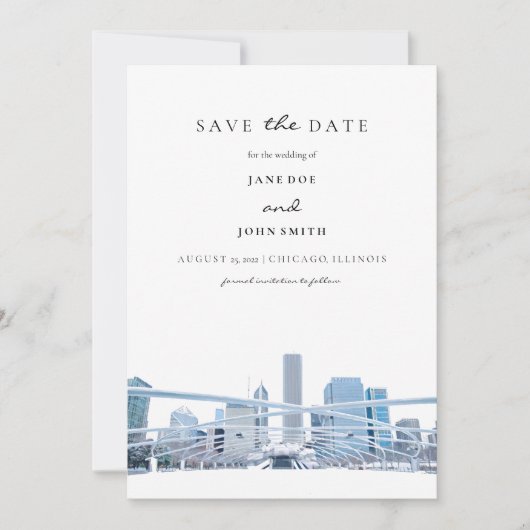 Chicago flat Save the Date Card (Vorderseite)
