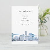 Chicago flat Save the Date Card (Stehend Vorderseite)