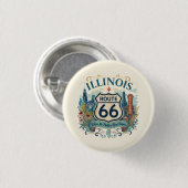 Chicago Florale Route 66 Midwest Boho Stimmung Button (Vorne & Hinten)