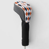 Chicago Football Argyle Pattern Modern Monogram Golf Headcover (angewinkelt)