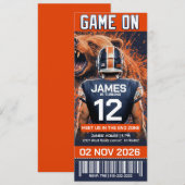 Chicago Football Ticket Birthday Invitation (Vorne/Hinten)