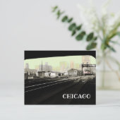 Chicago from Lasalle Street Station Art Card 1971 Postkarte (Stehend Vorderseite)