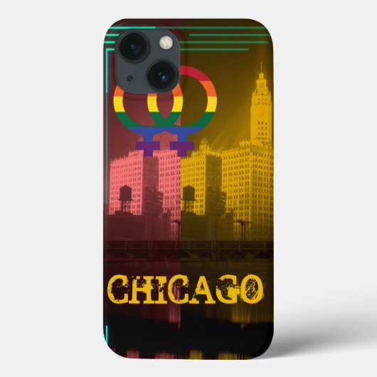 Chicago Gay Lesbian Interest Rainbow Wrigley Bldg Case-Mate iPhone Hülle (Rückseite)