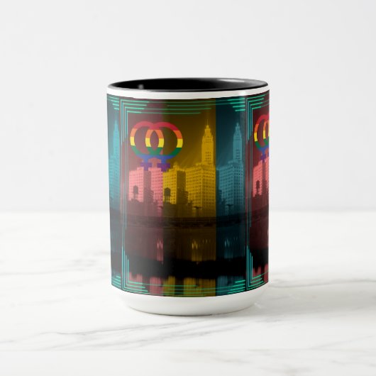 Chicago Gay Lesbian Interest Wrigley Bldg 1930er Tasse (Zentrum)