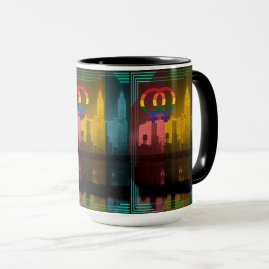 Chicago Gay Lesbian Interest Wrigley Bldg 1930er Tasse (VorderseiteRechts)