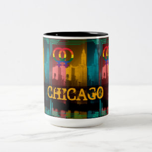 Chicago Gay Lesbian Interest Wrigley Gebäude Zweifarbige Tasse