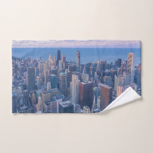Chicago Gebäude Artwork| Badhandtuch Set (Handtuch)