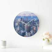 Chicago Gebäude Artwork| Große Wanduhr (Zuhause)