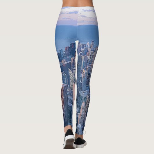 Chicago Gebäude Artwork| Leggings (Rückseite)