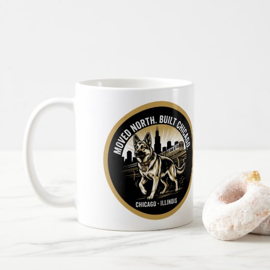 Chicago German Shepherd African Heritage Pride Art Kaffeetasse (Mit Donut)