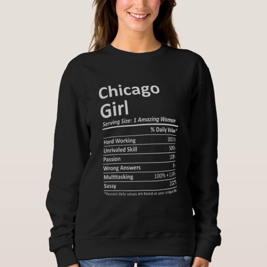Chicago Girl Il Illinois Funny City Zuhause Roots Sweatshirt (Vorderseite)