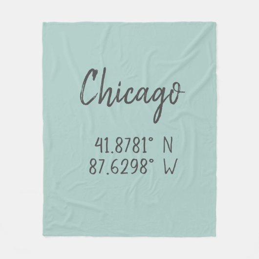 Chicago GPS koordiniert Breitengrad Fleecedecke (Vorderseite)