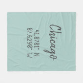 Chicago GPS koordiniert Breitengrad Fleecedecke (Vorderseite (Horizontal))