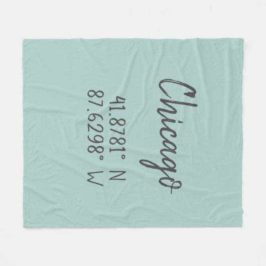 Chicago GPS koordiniert Breitengrad Fleecedecke (Vorderseite (Horizontal))