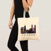 Chicago Graffiti-Skyline Tragetasche (Vorderseite (Produkt))