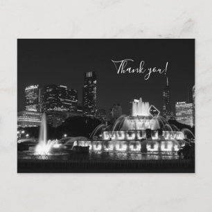 Chicago Grant Park Grayscale Danke, Postcard Postkarte
