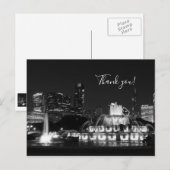 Chicago Grant Park Grayscale Danke, Postcard Postkarte (Vorne/Hinten)