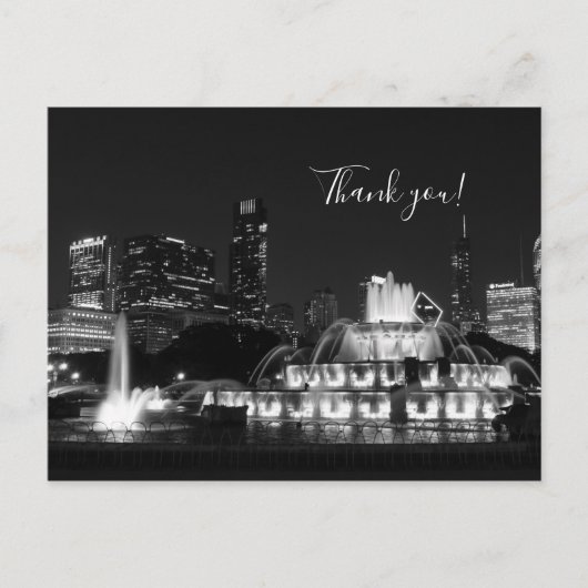 Chicago Grant Park Grayscale Danke, Postcard Postkarte (Vorderseite)