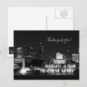 Chicago Grant Park Grayscale Denken Sie an Sie Postkarte (Vorne/Hinten)