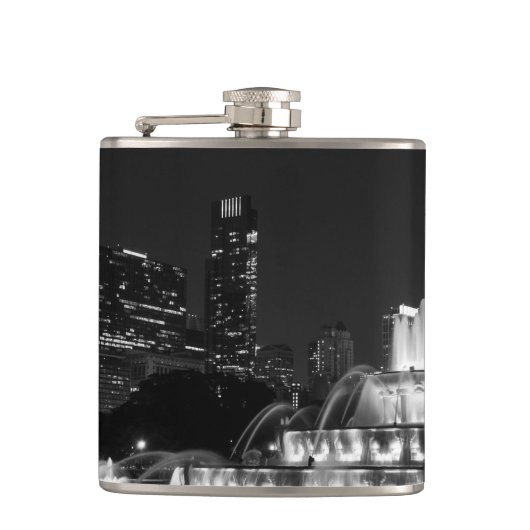 Chicago Grant Park Grayscale Flachmann (Vorderseite)